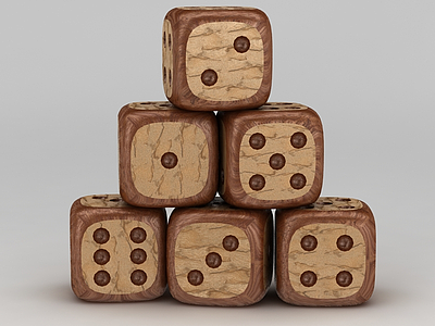 木头骰子模型3d模型