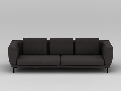 北欧简约咖啡色布艺沙发模型3d模型