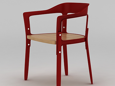 3d精品红色铆钉椅子模型