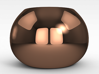 金色球形器皿模型3d模型