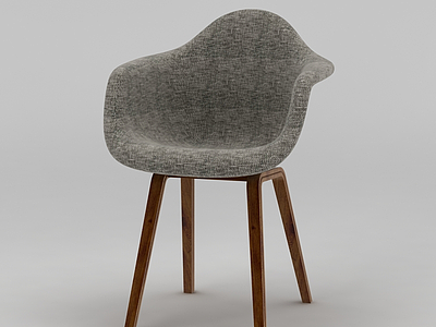 3d北欧灰色创意休闲椅模型