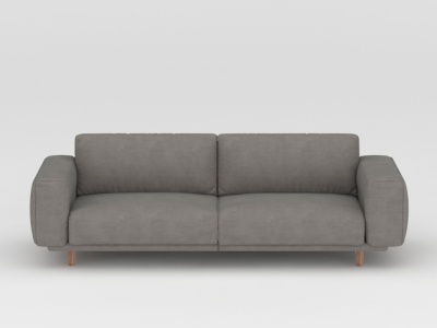 灰色布艺休闲双人沙发模型3d模型