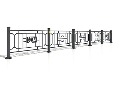 铁栏杆交通护栏模型3d模型