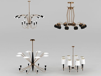 3d室内创意造型吊灯模型