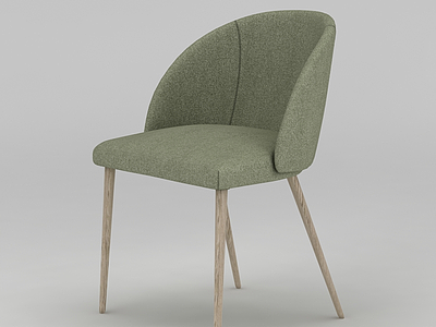 北欧清新色实木休闲椅模型3d模型