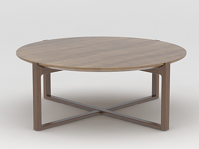 3d北欧简约实木圆桌模型