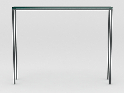 北欧简约玻璃长桌模型3d模型