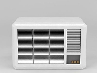 白色窗式空调窗机空调3d模型