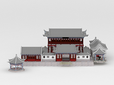 3d中国<font class='myIsRed'>古代</font>建筑寺庙景观模型
