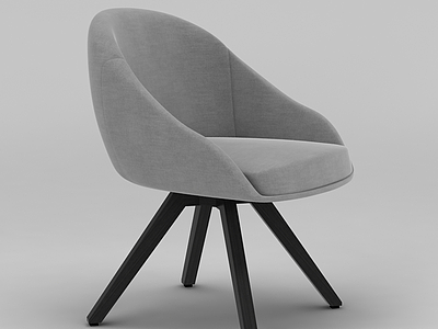 3d北欧灰色休闲沙发椅免费模型