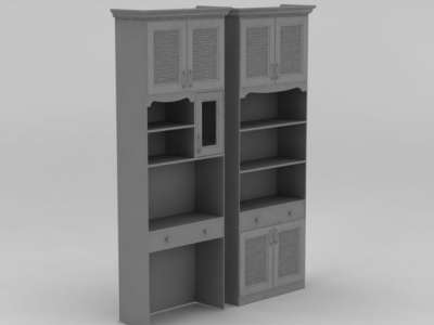 地中海式实木飘窗柜模型3d模型
