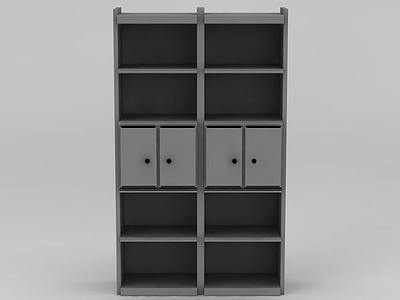 灰色实木柜子模型