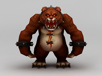 3d召唤师联盟棕熊游戏怪兽模型