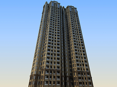 3d现代高档精品住宅楼模型