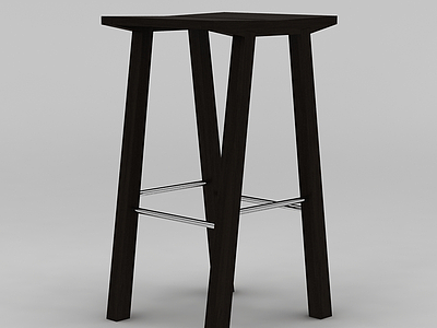 3d现代实木高脚凳免费模型