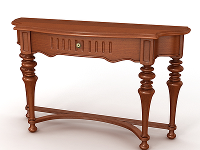 3d美式实木玄关桌模型