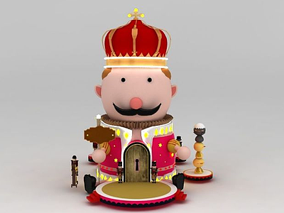 欧式国王人偶摆件模型3d模型
