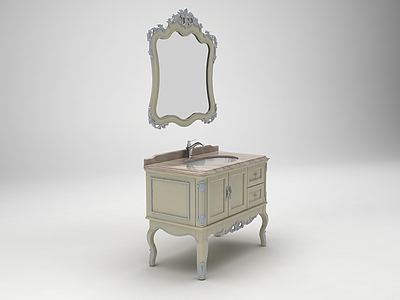 欧式雕花浴室柜模型3d模型