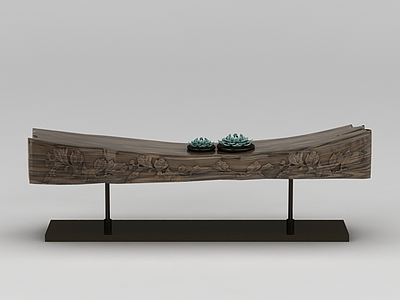 3d中式家具创意实木边桌模型
