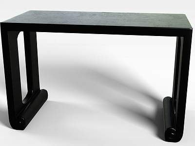 3d中式家具黑色边桌模型