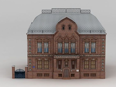 3d欧式居民楼建筑模型