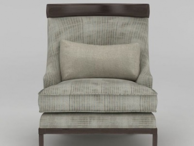 现代灰色布艺休闲沙发椅3d模型