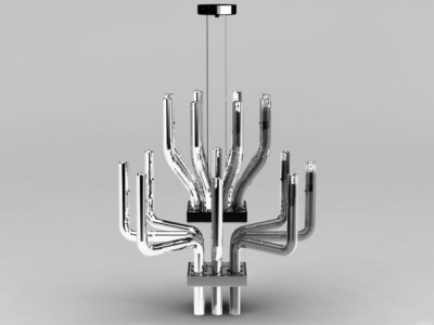 3d现代艺术吊灯组合模型
