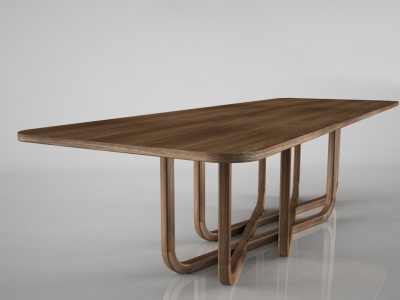 创意实木餐桌模型3d模型