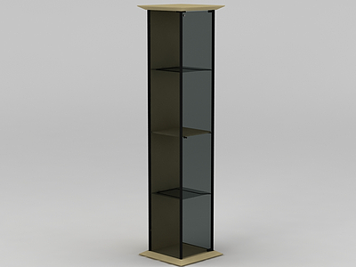3d现代钢化玻璃酒柜免费模型