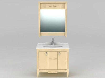 3d美式浴室柜模型