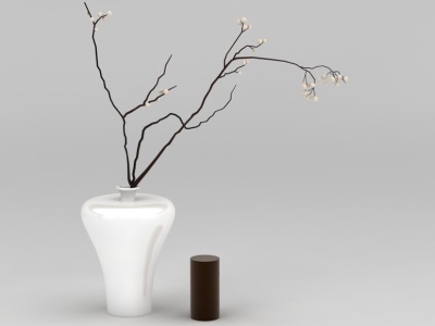 3d精美白色花瓶模型