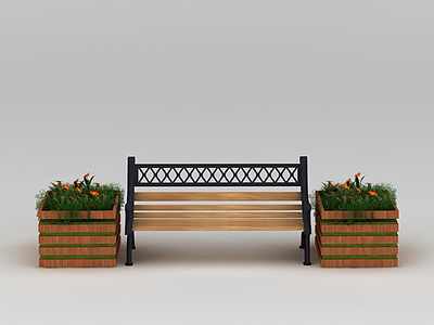 园林景观小品长凳长椅模型3d模型
