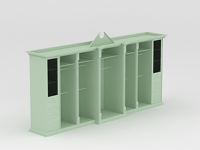 现代蓝色边柜酒柜模型3d模型