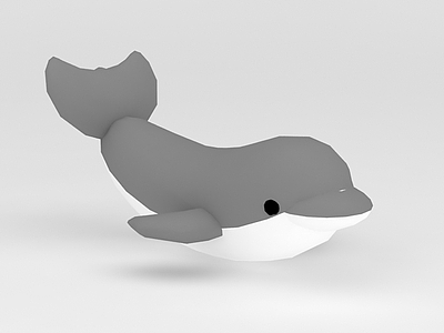 3d儿童玩具玩偶灰色小海豚免费模型