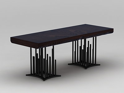 中式创意实木桌子模型3d模型