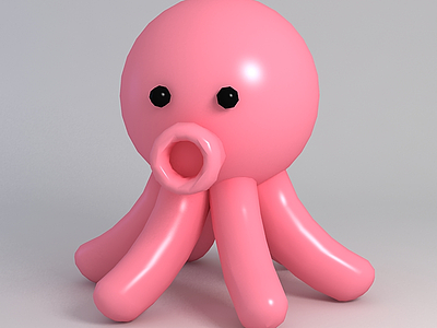 玩偶儿童玩具粉色小章鱼模型3d模型