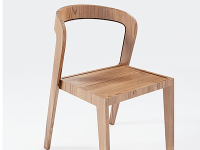 现代实木椅子3d模型