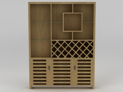 3d现代实木酒柜免费模型