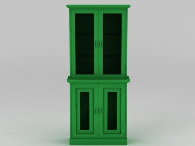 3d时尚绿色酒柜模型