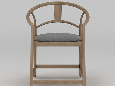 3d中式简约实木椅子模型