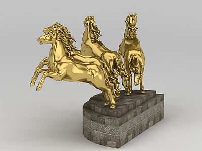 商業小品銅馬雕塑模型3d模型