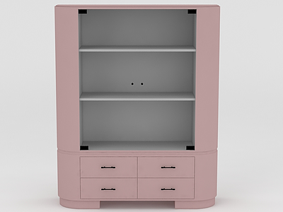 3d粉色时尚酒柜免费模型