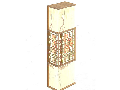 3d精美中式雕花壁灯模型