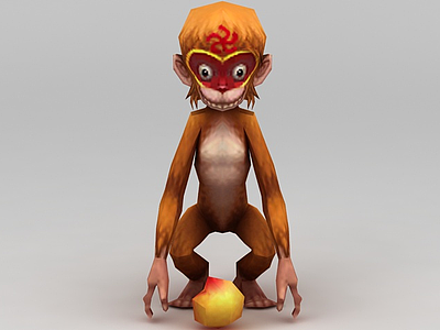 3d创世西游动漫游戏角色猴子模型