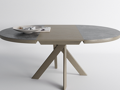 现代实木餐桌模型3d模型
