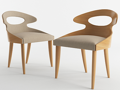 3d<font class='myIsRed'>现代实木餐椅</font>模型