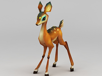 创世西游动漫游戏角色小鹿模型3d模型