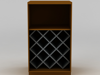 现代简约实木酒柜模型3d模型