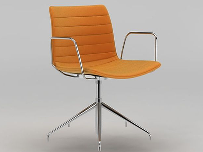 3d现代橙色休闲椅模型