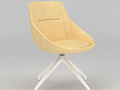 3d现代黄色布艺休闲椅模型